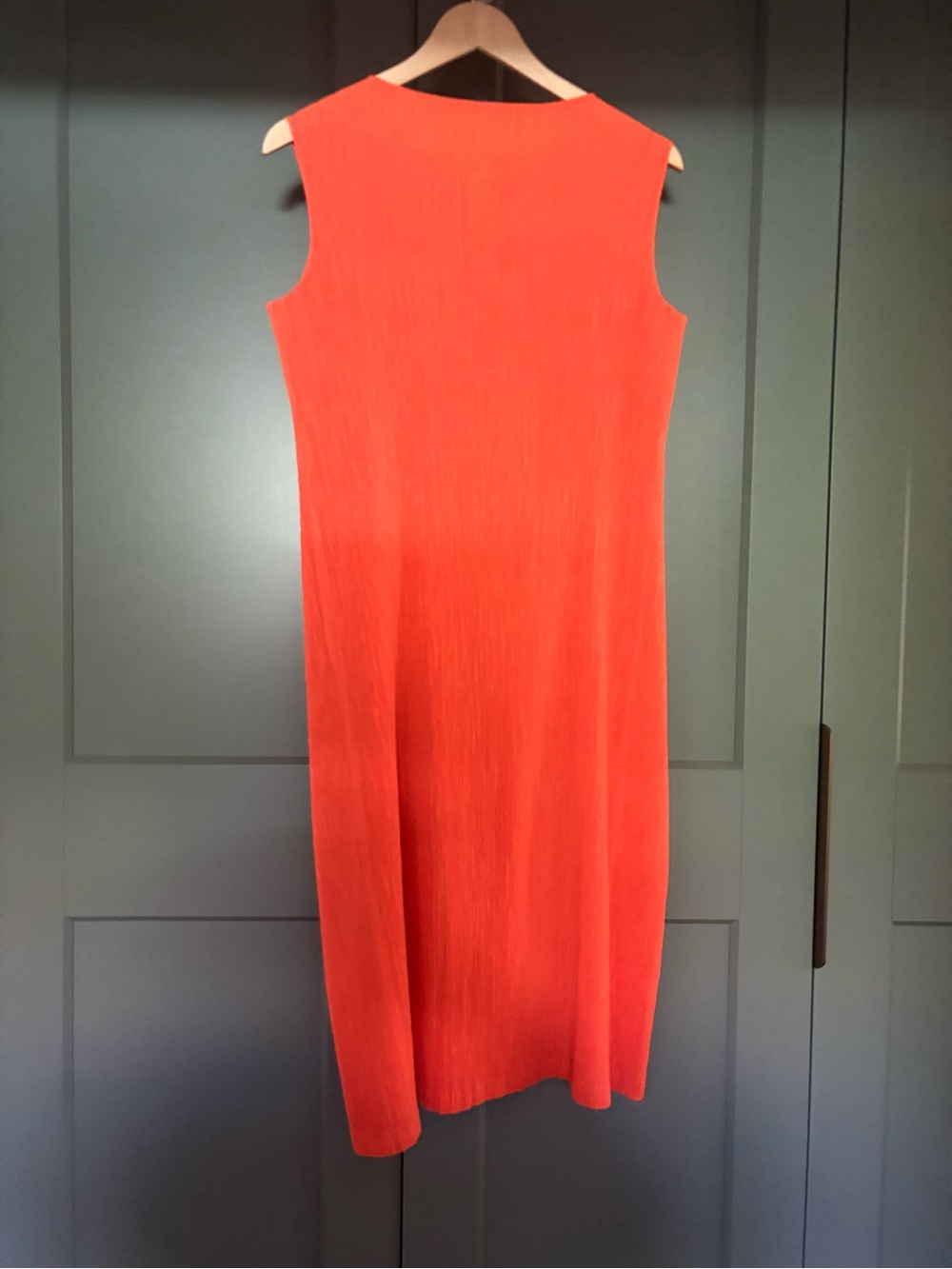 Issey Miyake Orange Midi Dress - Women's Simple Shift